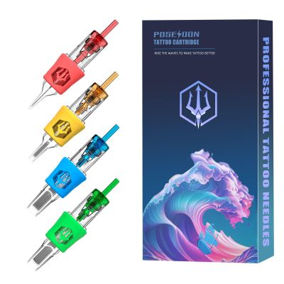 POSEIDON Tattoo Cartridges Needles 20PCS Tattoo Needles with Membrane Safety Cartridges Disposable # 12 Standard Round Liner Tattoo Needle for Tattoo Pen1207RL