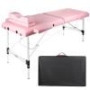 Masajeo Portable Lash Bed for Lash Extensions Massage Table with Eyelash Pillow Esthetician Bed Spa Table Spa Bed Height Adjustable Waterproof Aluminum Frame (Pink) view 1