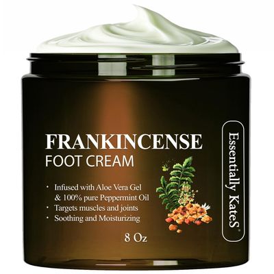 Essentially KateS Frankincense Oil Foot Cream 8 Fl Oz - Fight Soreness and Stiffness in Tired Feet - Footsole, Achilles, Footbridge, Ankle and Foothill Cream