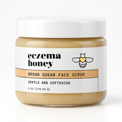 ECZEMA HONEY Brown Sugar Face & Body Scrub - Bath Scrub for Dry Skin - Natural & Gentle Face Scrub Soothes Eczema - Body Care Products for Women & Men - Sensitive Skin Exfoliating Body Scrub (6 Oz)