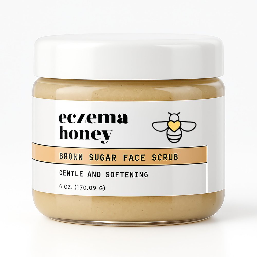 ECZEMA HONEY Brown Sugar Face & Body Scrub - Bath Scrub for Dry Skin - Natural & Gentle Face Scrub Soothes Eczema - Body Care Products for Women & Men - Sensitive Skin Exfoliating Body Scrub (6 Oz)