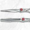 5.5" Professional Hair Shears Set Includes Cutting Scissors and Thinning Shears - VG10 Japanese Stainless Steel - Sharp, Ergonomic, Lightweight - Shihan Shears Red Moon (Hair Shears Set) view 2