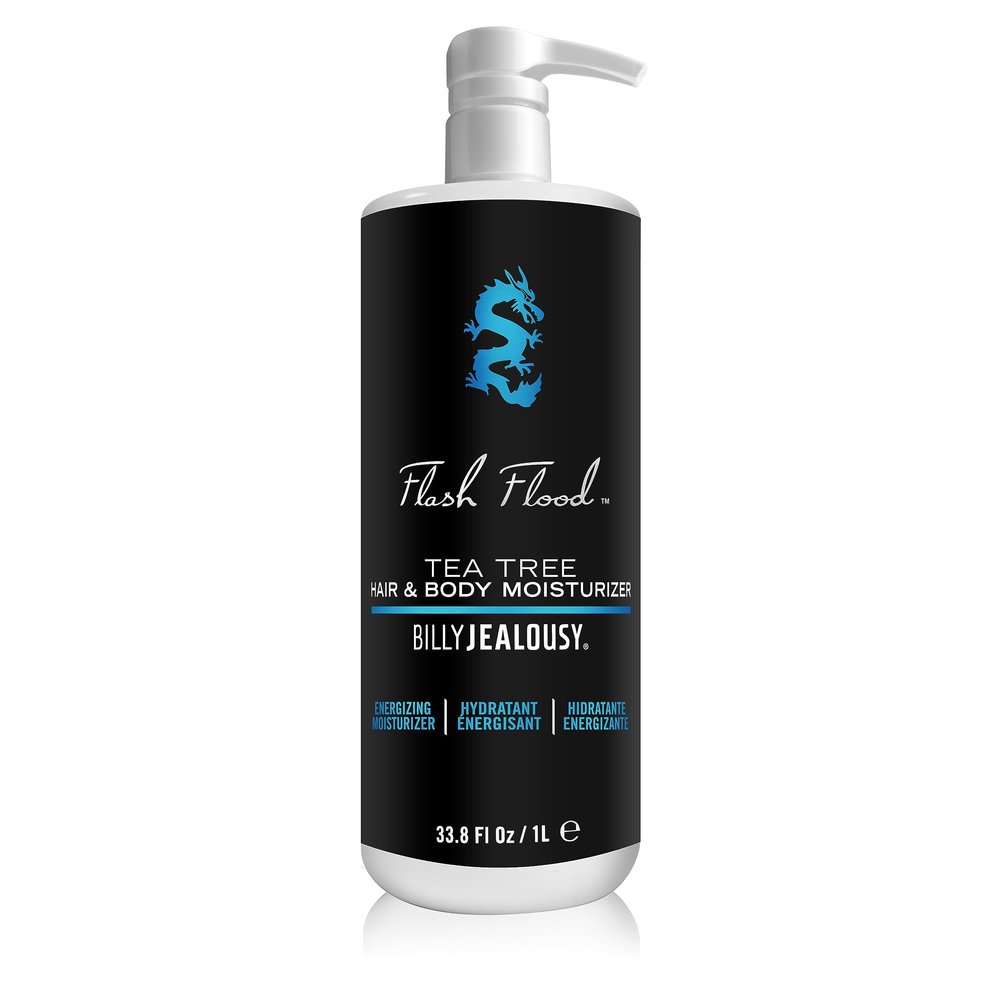 Billy Jealousy Flash Flood Tea Tree Hair & Body Moisturizer Ideal for All Hair & Skin Types with Tea Tree, Lavender and Peppermint, 33.8 Fl Oz