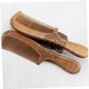 FOMIYES Natural Wood Hair Comb Round Handle for Scalp Massage Fine Tooth Static-free view 2