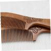 FOMIYES Natural Wood Hair Comb Round Handle for Scalp Massage Fine Tooth Static-free view 4