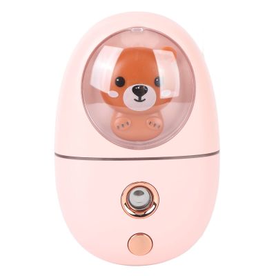35ml USB Rechargeable Mist Sprayer & Humidifier for Face Eye, Travel Friendly Portable Beauty Mist Maker in Pink