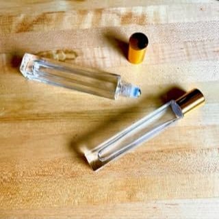 10ml Tall Square Roller Bottle (Gold Cap)