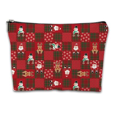 iapodiad Makeup Bag Santa Claus Personalized Cosmetic Bags with Zipper Waterproof Cute Makeup Pouch,Women Gift Idea Cosmetic Pouch