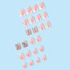 24 Pcs Square Press on Nails Short Fake Nails Pink French Tip Stick on Nails Full Cover Glitters Glue on Nails with Diamond Design False Nails Acrylic Nails for Women Or Girl Manicure view 3