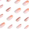24 Pcs Medium Press on Nails Square Fake Nails Glossy Flash Powder Glue on Nails Full Cover Orange Gradient Stick on Nails with Design Artificial False Nails Acrylic Nails for Women Or Girl Manicure view 2