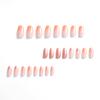 24 Pcs Medium Press on Nails Square Fake Nails Glossy Flash Powder Glue on Nails Full Cover Orange Gradient Stick on Nails with Design Artificial False Nails Acrylic Nails for Women Or Girl Manicure view 3