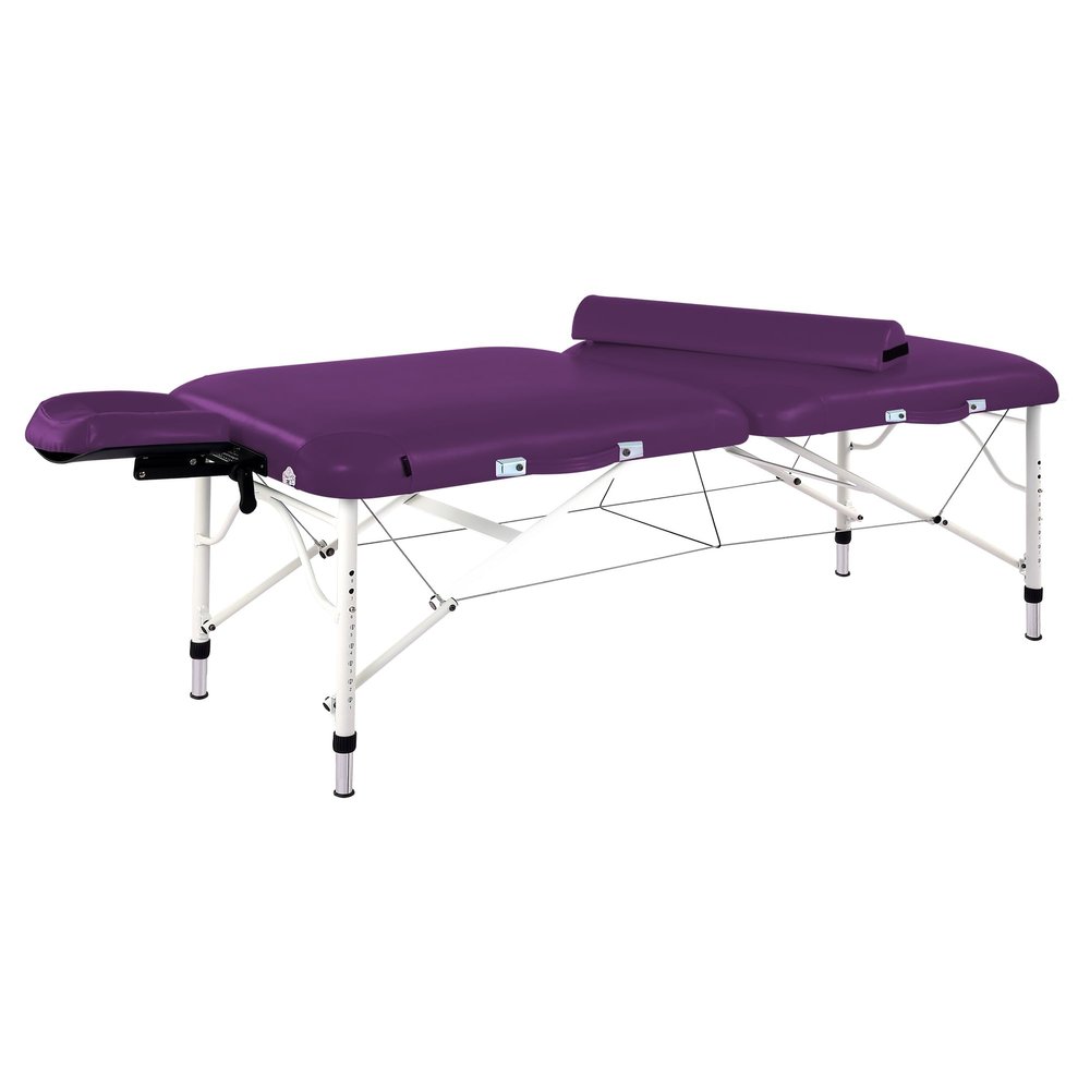 Master Massage 30" Calypso LX Ultra-Light Weight Aluminum Portable Massage Table Package- Tattoo Bed- Lash Tables (Purple)