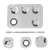 Beavorty Set of 2 Makeup Mixing Plates Spatulas Foundation Mixing Tray Stainless Steel view 4