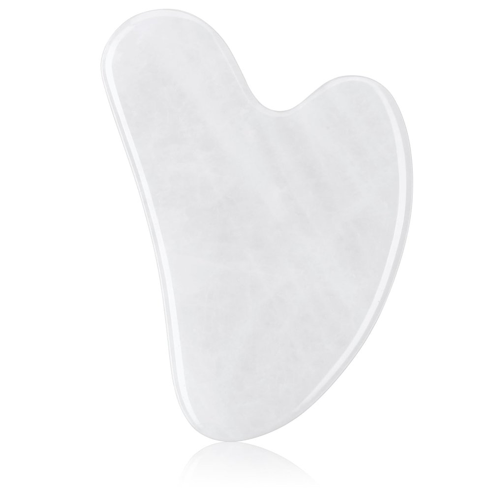 Guasha Tool for Face: White Jade Gua Sha Facial Tools - Gua Sha Stone for Face and Body Skin Massage - Guasha Jade Stone Scraping Massager for SPA Acupuncture, Therapy Trigger Point Treatment
