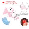 2 Pcs Working Caps with Buttons and Ribbon Tie, Cute Halloween Ghost Bouffant Hats Scrub Caps Women Long Hair view 3