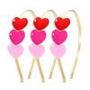 boderier 3 Pack Heart Headband Hot Pink Headbands for Women Holiday Hair Accessories Gift (Red Pink Heart) view 1