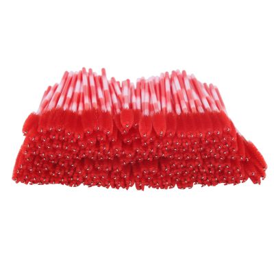 200pcs Mascara Wands Applicator Disposable Eyebrow Brush Set Eyelash Extension Cosmetic Tool Eyebrow Brush Makeup Set(Big red)