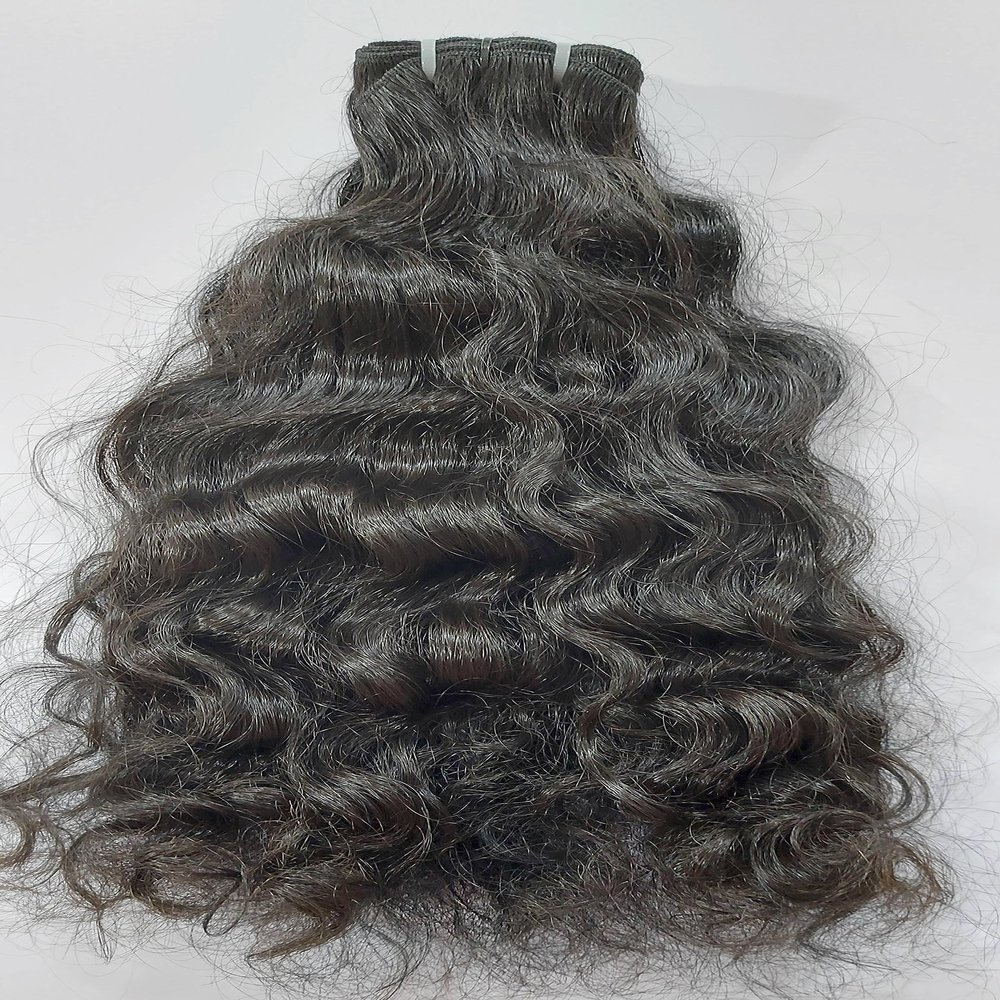 Raw Indian Curly Human Hair Extensions - Natural Black Curly Remy human hair extensions (18 Inch)