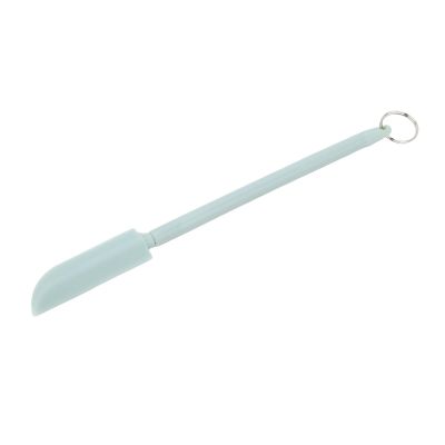 Retractable Silicone Spatula, Mini Telescopic Spatula Spoon Reusable with Hanging Buckle for Cosmetics Lip Gloss, Green