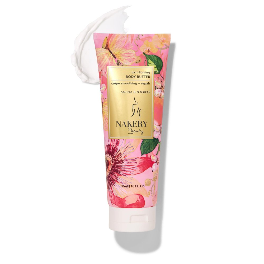 Nakery Body Butter Anti Aging Moisturizer - Skin Tightening Cream & Neck Firming Cream, Moisturizing Cream & Neck Tightening for Dry Skin 300ml(Social Butterfly)