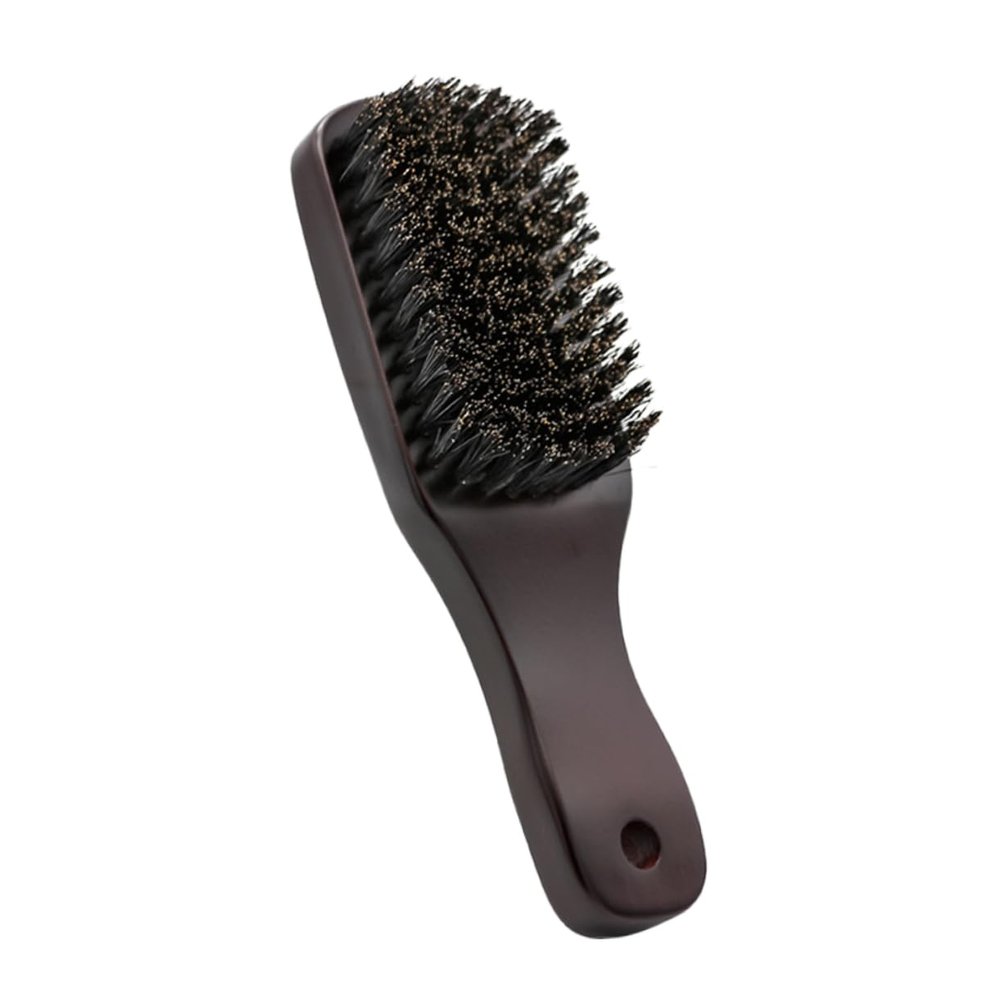Beatifufu 1pc Beard Cleaning Brush for Men Dark Brown Handheld Styling Brush Natural Bristle for Daily Grooming and Care Portable for Travel and Business Use