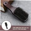 Beatifufu 1pc Beard Cleaning Brush for Men Dark Brown Handheld Styling Brush Natural Bristle for Daily Grooming and Care Portable for Travel and Business Use view 3