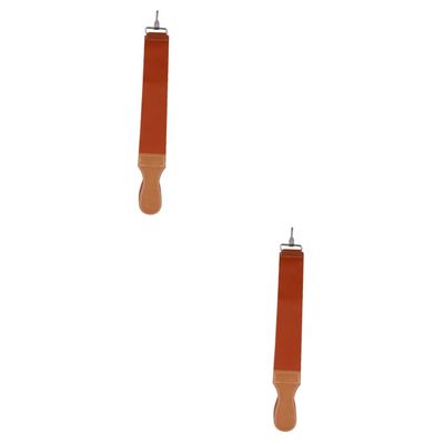 Beavorty 2pcs Leather and Canvas Strop with Dual Hanging Buckle for Straight and Blades Double-layer Sharpening Strap for Knives and Woodworking Tools