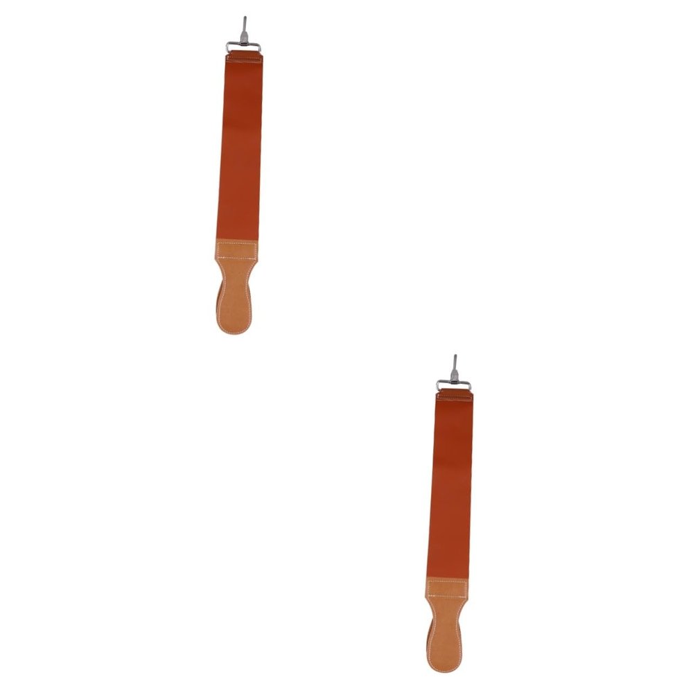 Beavorty 2pcs Leather and Canvas Strop with Dual Hanging Buckle for Straight and Blades Double-layer Sharpening Strap for Knives and Woodworking Tools