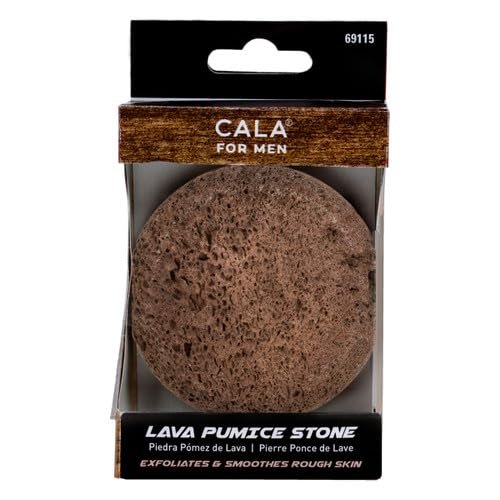 CALA Lava Pumice Stone for Men, Exfoliates and Smoothes Rough Skin, Natural Volcanic Stone for Calluses and Dry Skin