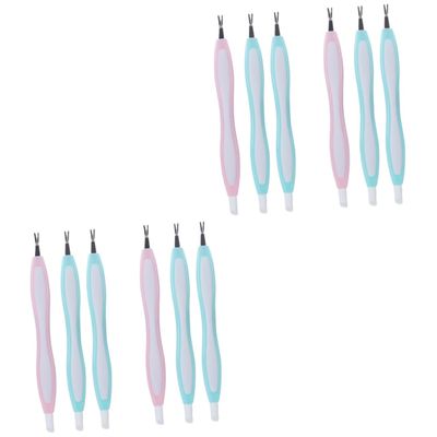 FRCOLOR 2sets Stainless Steel Nail Art Fork Cuticle Remover Dead Skin Pusher Fork for Manicure Tools 3pcs*2 Random Color