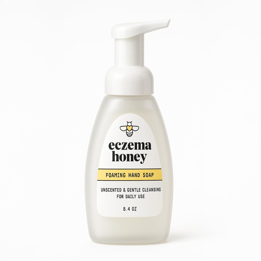 ECZEMA HONEY Gentle Foaming Hand Soap - Gentle Cleanser for Dry Hands - Non-Toxic Unscented Hand Soap - Natural Hand Cleaner for Bathroom & Kitchen - Organic Honey Handwash (8.4 Oz)
