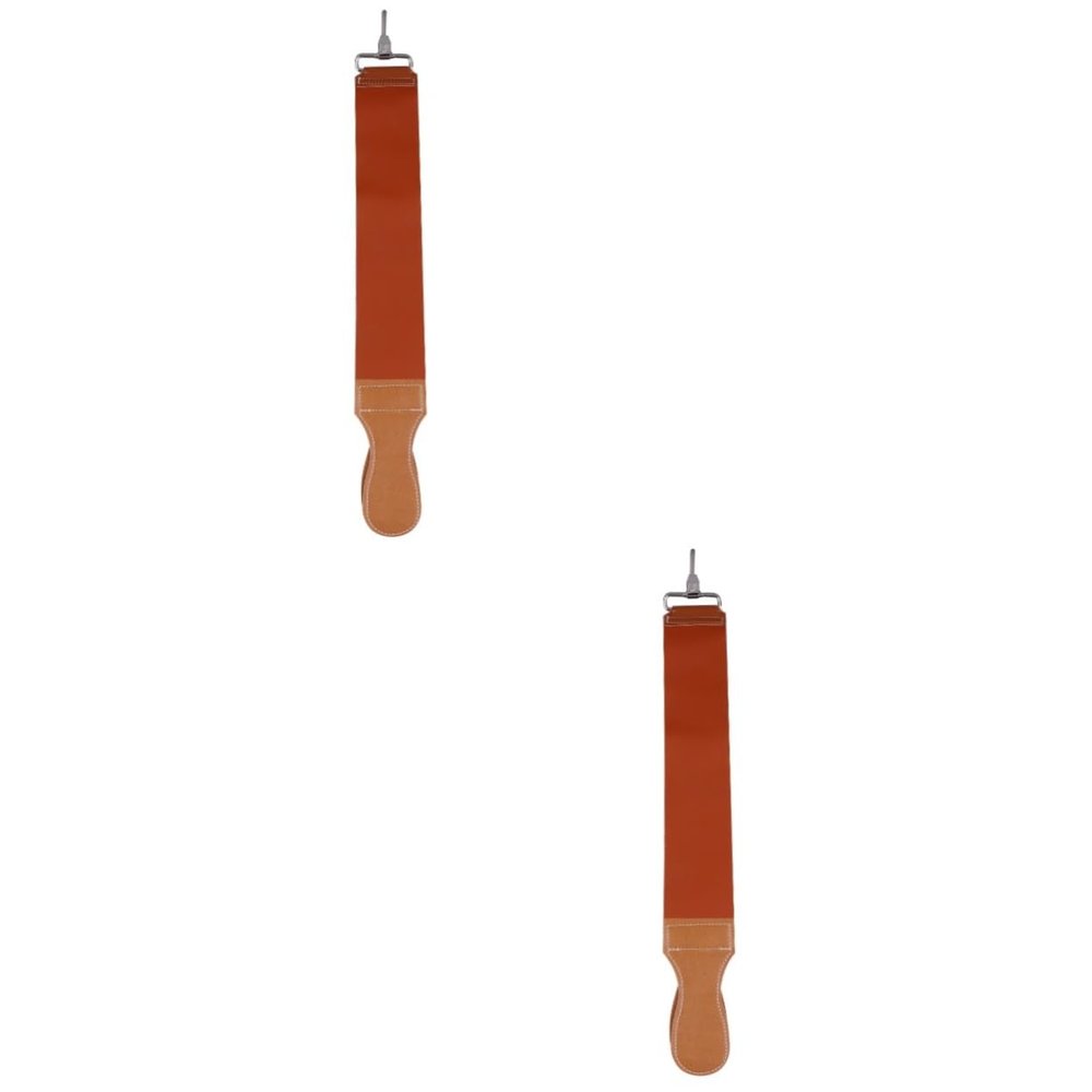 FOMIYES 2pcs Leather and Canvas Double-layer Strop Hanging Buckle for Efficient Blade Sharpening Barber Shops
