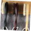 FOMIYES 3pcs Dense Wool Beard Brush Curved Handle for Cleaning Facial Hair and Dark Red for Home and Barber Shop Use view 3