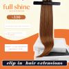 Full Shine Seamless Hair Extensions Clip in Copper Brown Clip in Hair Extensions Brown Seamless Clip ins Straight Brazilian Hair Ease of Use 14 Inch 8 PCS 120 G view 2