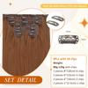 Full Shine Seamless Hair Extensions Clip in Copper Brown Clip in Hair Extensions Brown Seamless Clip ins Straight Brazilian Hair Ease of Use 14 Inch 8 PCS 120 G view 3