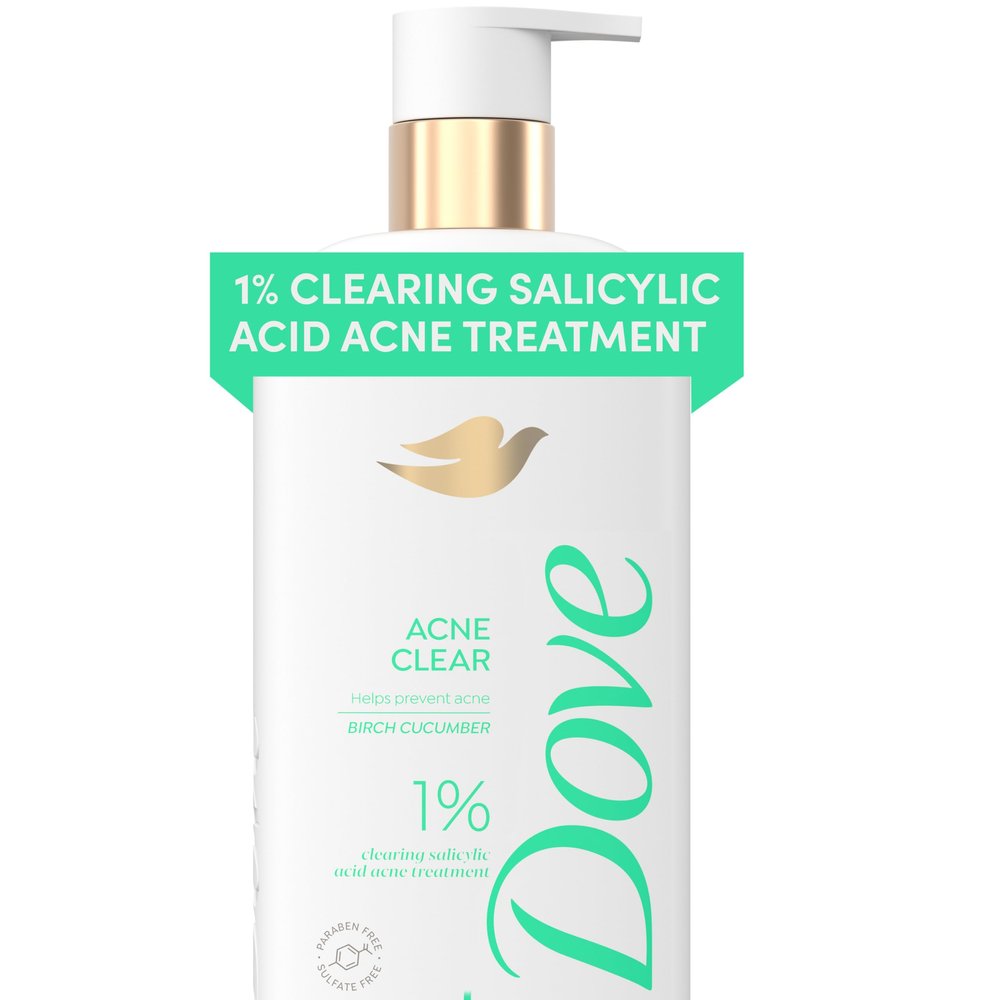 Dove Serum Body Wash Acne Clear for troubled skin with Salicylic Acid 18.5 Fl Oz