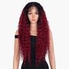Pulcykp Synthetic Lace Front Wigs Long Kinky Curly Wavy 30 Inch Omber White Burgundy Red Cosplay Wigs For Women TT1B-118 30inches view 1