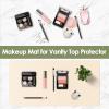 Makeup Mat for Vanity to Protect Desk Top 31.5 x 15.7 in, Dual-Sided Makeup Mat, Easy to Clean Desk Pad - Waterproof and Oilproof Vanity Accessories (Beige and Olive Green) view 2