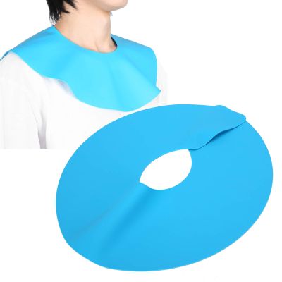 Hair Dye Collar for Barber Shop, Silicone Hair Cutting Dyeing Cape Hairdressing Shawl Round, Neck Wrap Guard Salon Hairdressing Hair Cutting Pad (Blue)