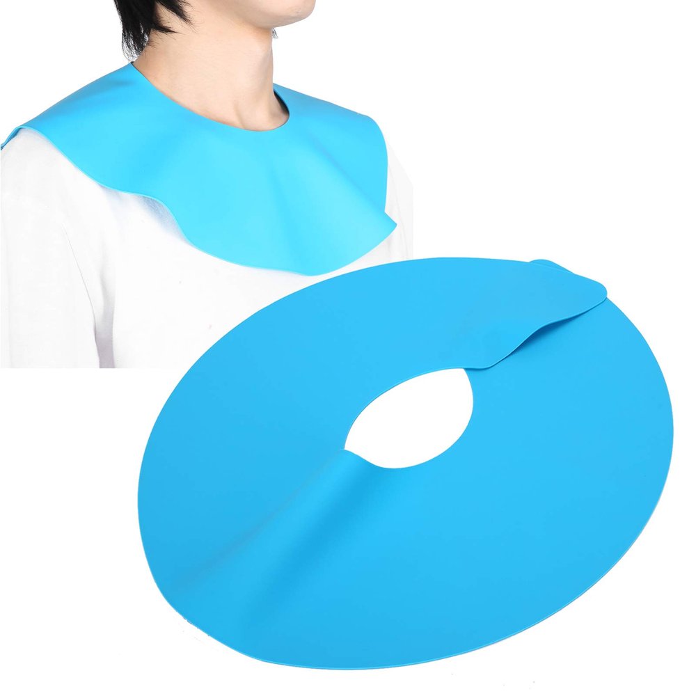Hair Dye Collar for Barber Shop, Silicone Hair Cutting Dyeing Cape Hairdressing Shawl Round, Neck Wrap Guard Salon Hairdressing Hair Cutting Pad (Blue)
