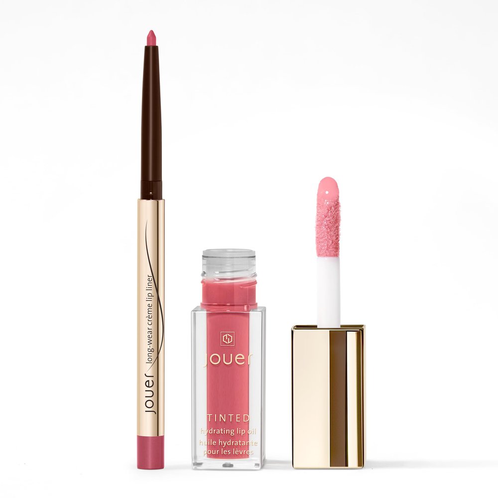 Jouer Tawny Rose Lip Liner & Tinted Lip Oil Bundle (Reve)