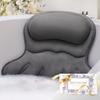 Bath Pillow Luxury Bathtub Pillow, Extra Soft & Comfortable Bath Pillow for Tub Head Neck and Back Support, with 4D Air Mesh Cushions & Non-Slip Suction Cups - Great Bath Gifts (Gray) view 1
