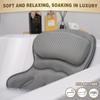Bath Pillow Luxury Bathtub Pillow, Extra Soft & Comfortable Bath Pillow for Tub Head Neck and Back Support, with 4D Air Mesh Cushions & Non-Slip Suction Cups - Great Bath Gifts (Gray) view 2