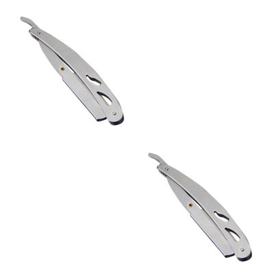Cabilock 2pcs Barber Edge Single Blade Safety Razor for Men Professional Barber Razor Stainless Steel Without Blade