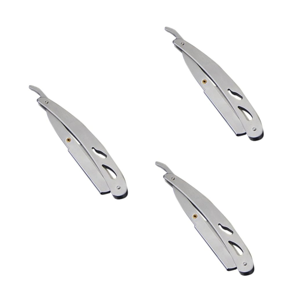 Cabilock 3 Pcs Barber Edge Mens Shaving Close Shaving Manual Safety Razor Professional Barber