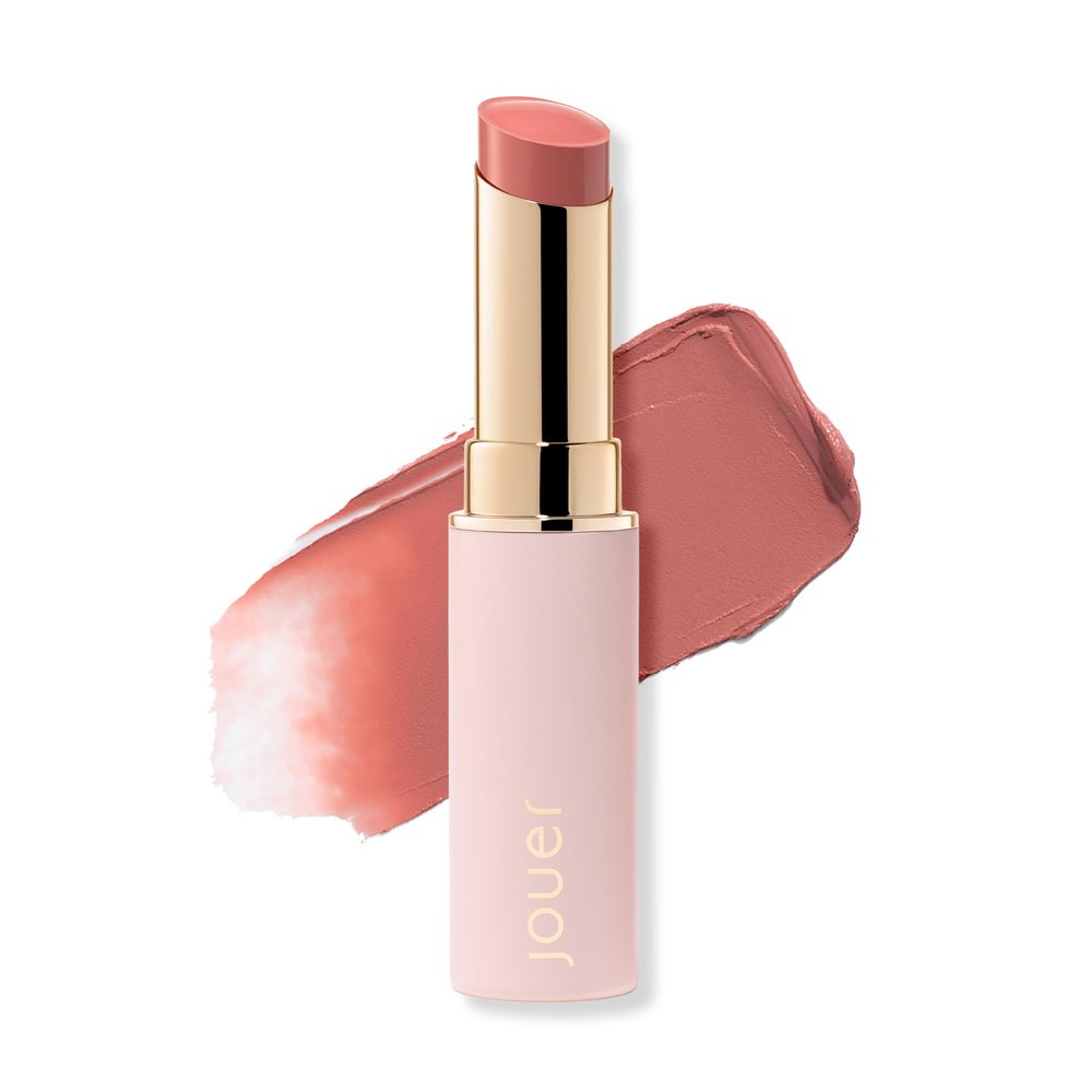 Jouer Balm Bouche Demi-Matte Lip-Fminit - Tinted Lip Balm - Hydrating Lip Tint Long Lasting - Matte Lip Color - Jojoba Seed Oil and Shea Butter Formula
