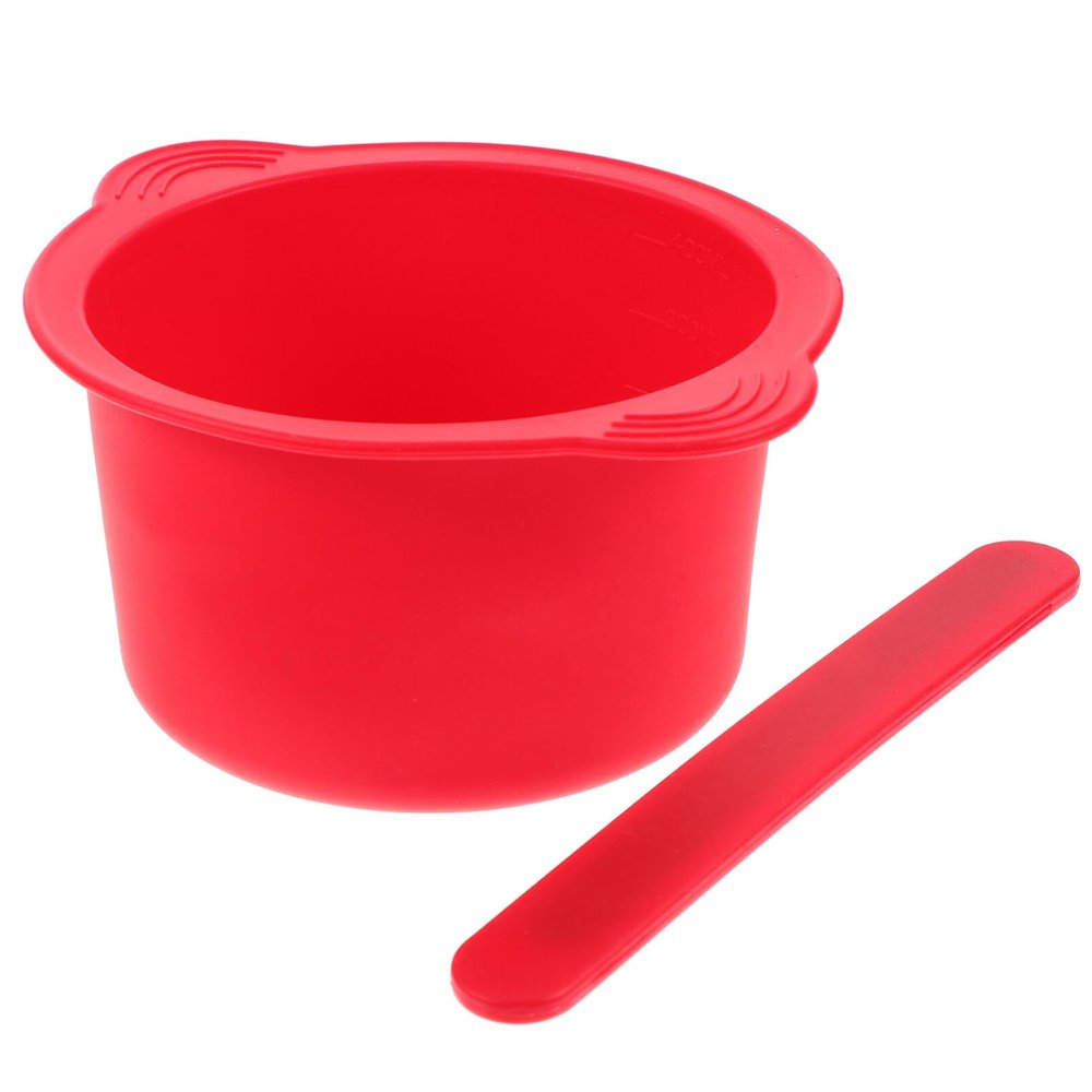Beaupretty 1set Silicone Wax Warmer Bowl for Hair Removal Non-Stick Wax Melt Liner Stirring Stick Waxing Container for Home and Salon Use