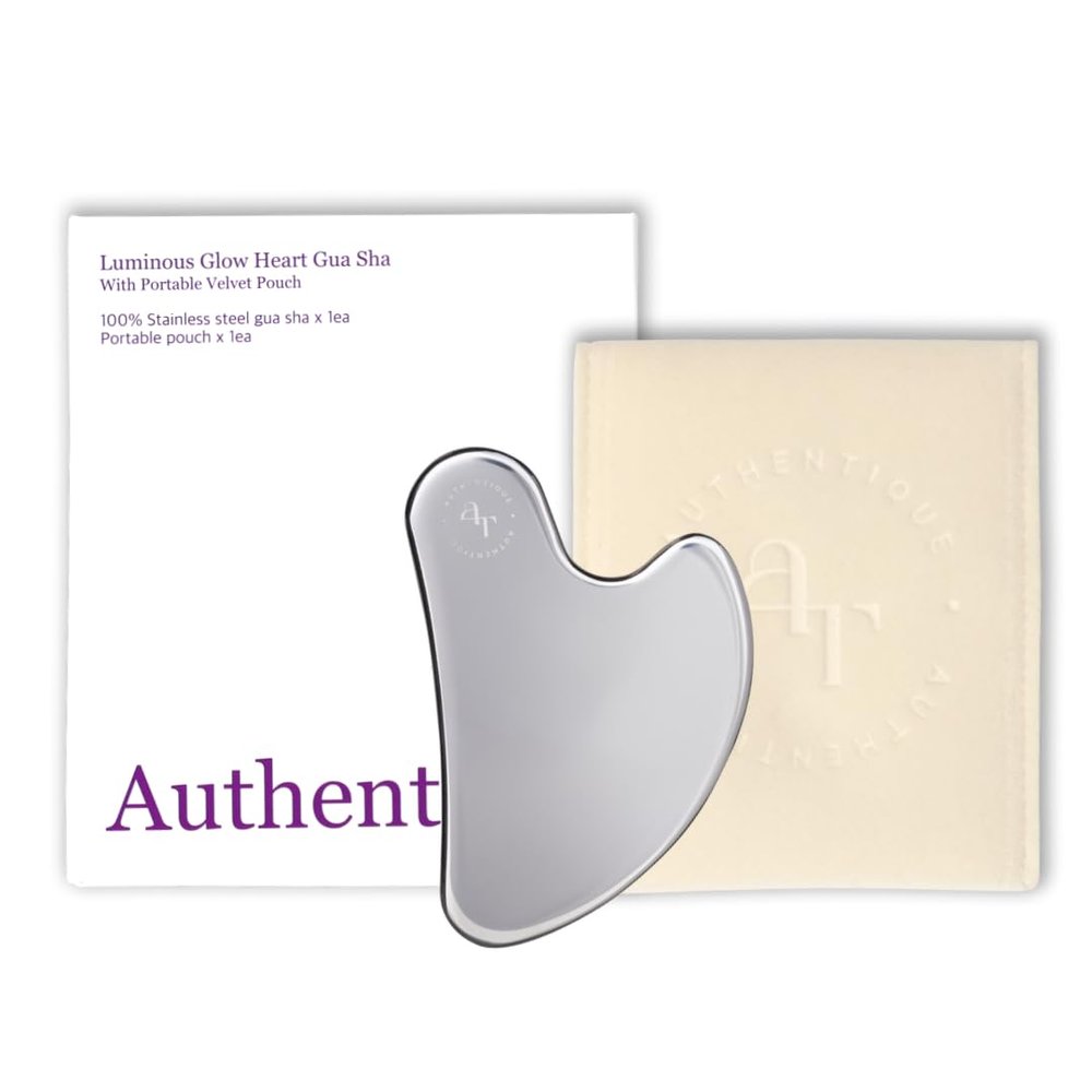 100% Pure Stainless Steel Gua Sha Scraper for - Home facial massage treatment for healthier skin - Home spa therapy for all body, eyes, neck and face