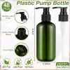 48 Pcs Pump Bottle Lotion Dispenser Refillable Shampoo Conditioner Hand Soap Dispenser Plastic Empty 8oz/250ml Clear Reusable Body Wash Container Bulk (Green, Black) view 2