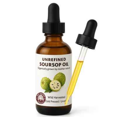 Virgin Soursop Oil (Anona Muricata, Graviola, Guanabana)  100% Pure, Organic, Cold-Pressed, Unrefined  1oz - 30ml  Natural Facial Oil & Moisturizer for Dry, Damaged, or Sensitive Skin.